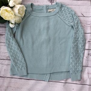 Sweater with back button detail